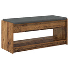 Flurbank mit Kissen mit Regal Altholz 103 x 38 x 45 cm