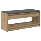 Flurbank mit Kissen mit Regal Artisan-Eiche 103 x 38 x 45 cm