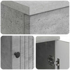 Schreibtisch mit Tür Betongrau 142,5 x 50 x 75 cm Holzwerkstoff