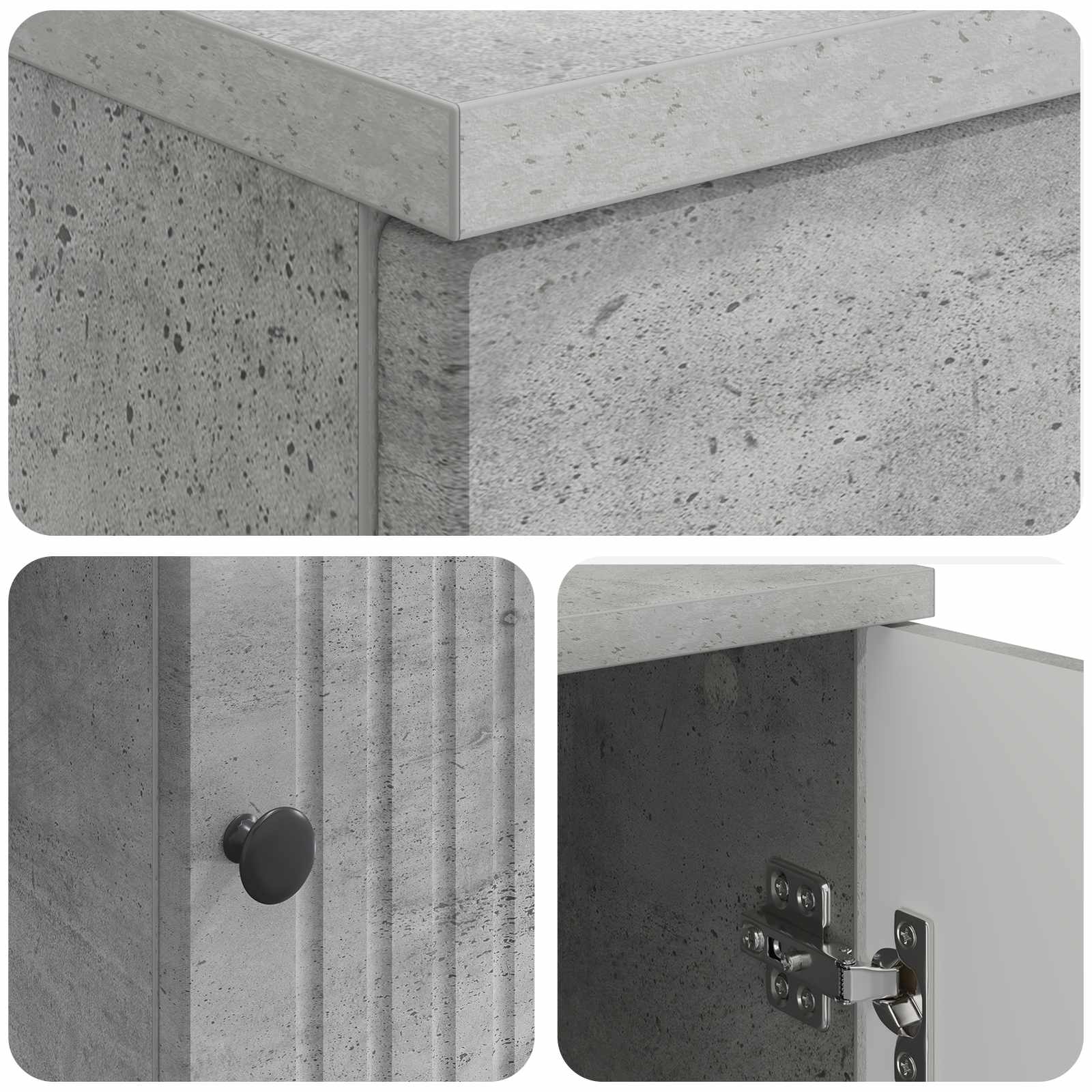 Schreibtisch mit Tür Betongrau 142,5 x 50 x 75 cm Holzwerkstoff