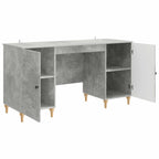 Schreibtisch mit Tür Betongrau 142,5 x 50 x 75 cm Holzwerkstoff
