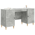 Schreibtisch mit Tür Betongrau 142,5 x 50 x 75 cm Holzwerkstoff