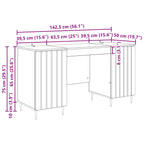 Schreibtisch mit Tür Betongrau 142,5 x 50 x 75 cm Holzwerkstoff