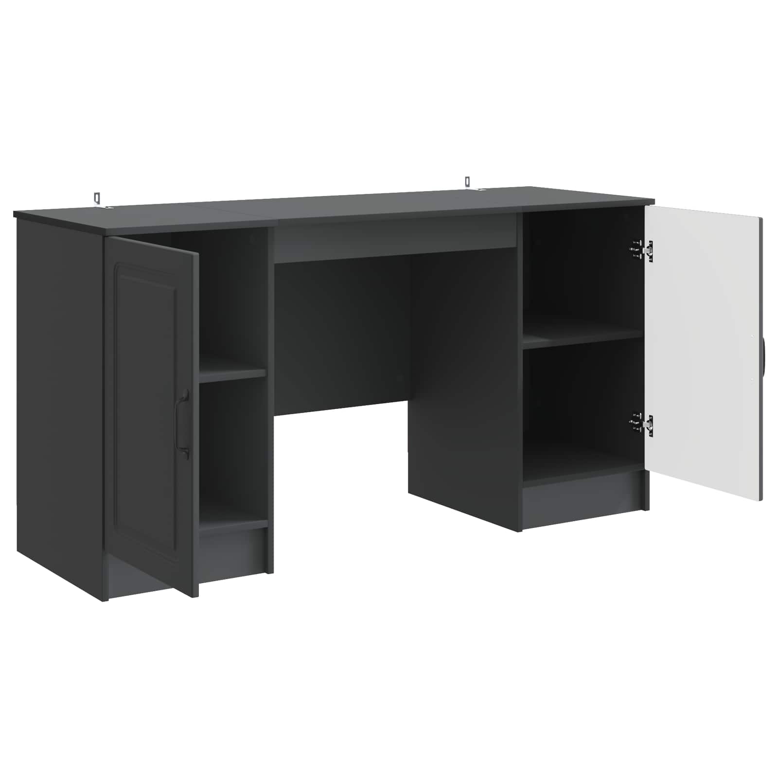 Schreibtisch mit Regal Schwarz 142,5 x 50 x 75 cm Holzwerkstoff