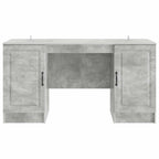 Schreibtisch mit Tür Betongrau 142,5 x 50 x 75 cm Holzwerkstoff