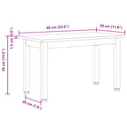Couchtisch Weiß 60 x 30 x 36 cm Massives Kiefernholz