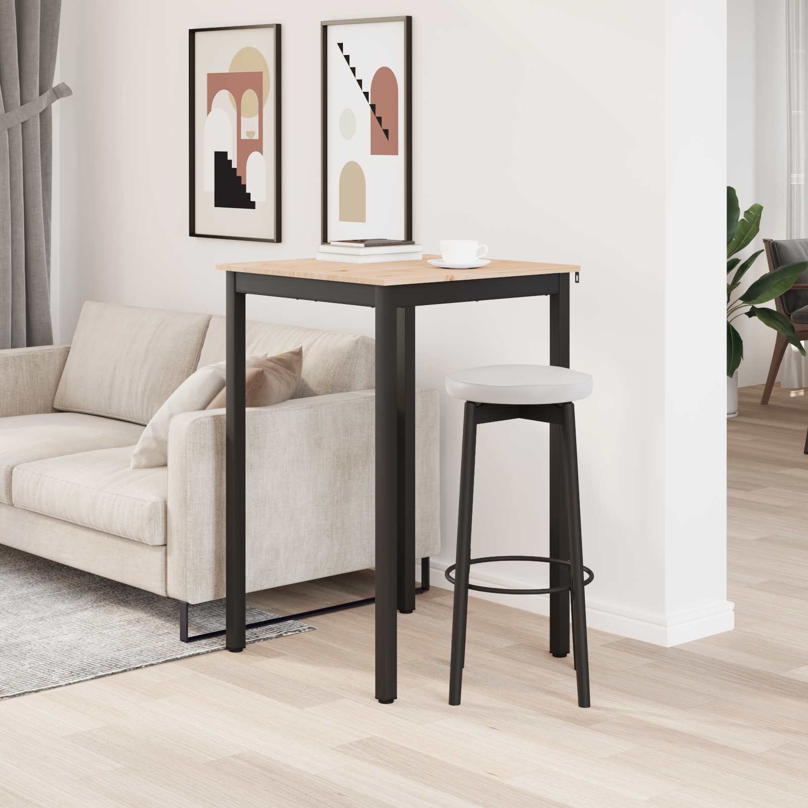 Bartisch Natur 70 x 70 x 105 cm Massives Kiefernholz