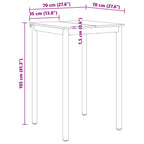 Bartisch Weiß 70 x 70 x 105 cm Massives Kiefernholz