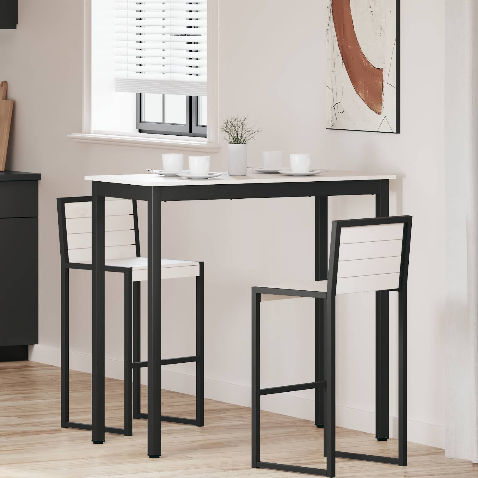 Bartisch Weiß 110 x 55 x 105 cm Massives Kiefernholz
