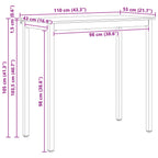 Bartisch Weiß 110 x 55 x 105 cm Massives Kiefernholz