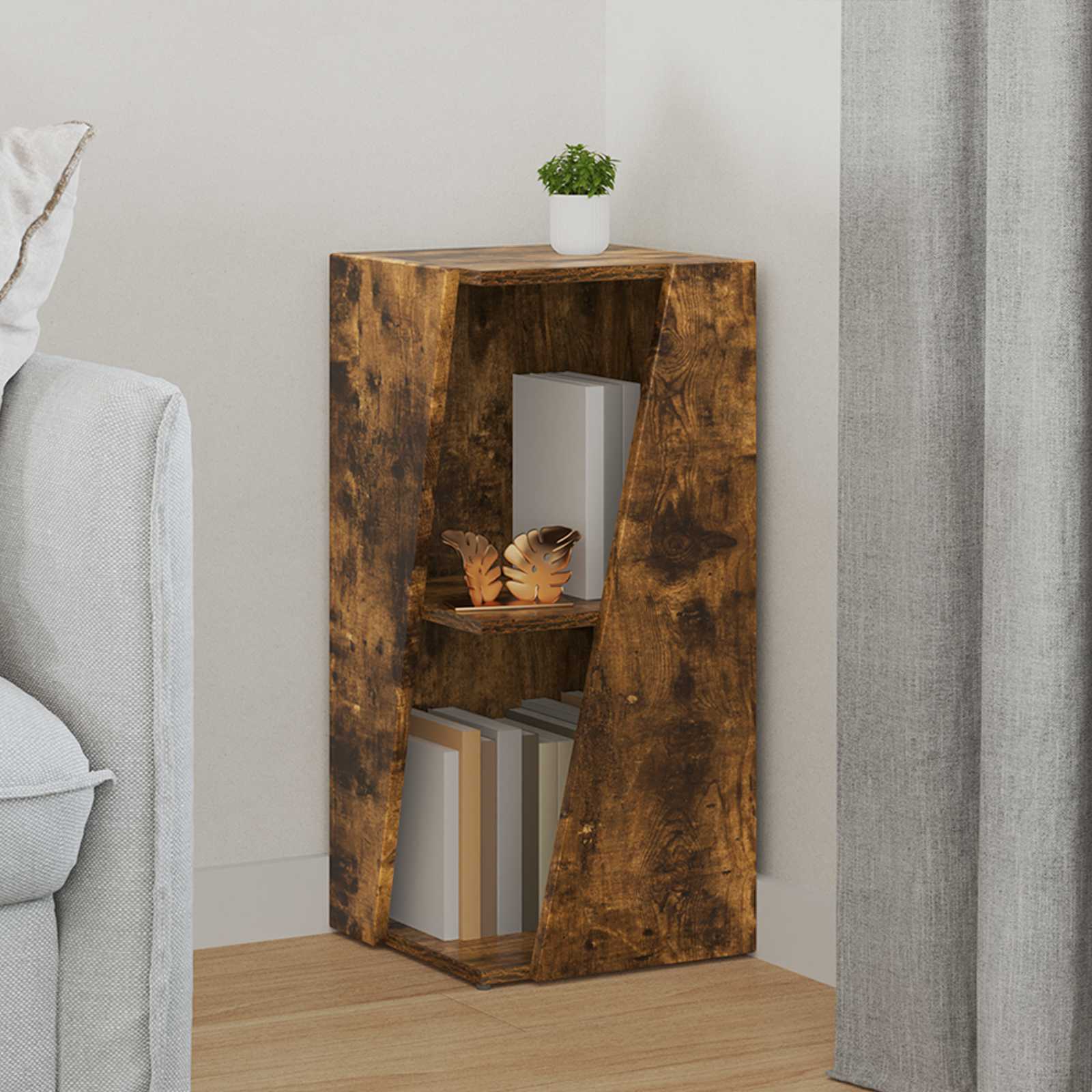 Seitenregal Geräucherte Eiche 33 x 32 x 70,5 cm Holzwerkstoff