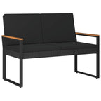 Gartenmöbel Set mit Kissen 4 pcs Schwarz Poly-Rattan