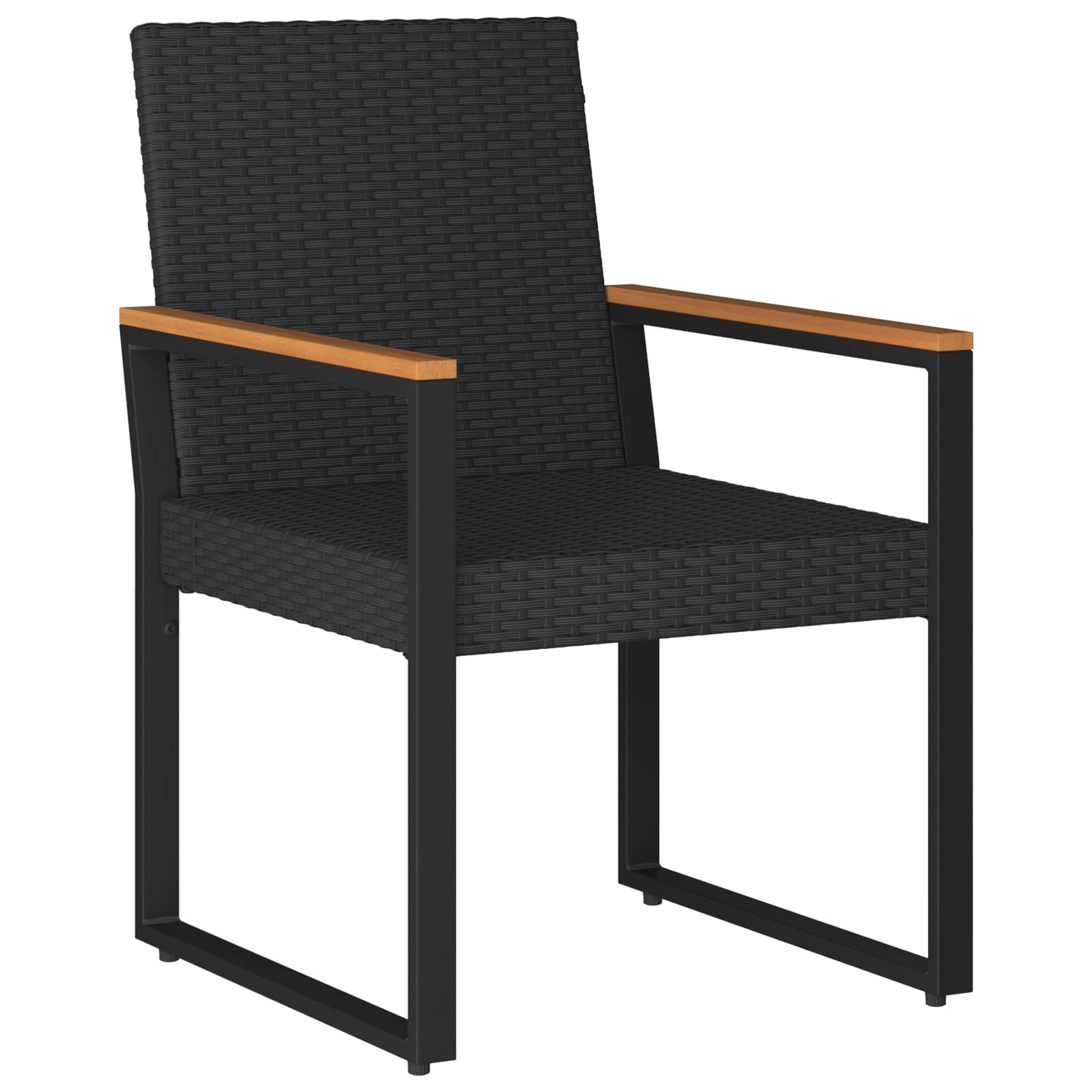 Gartenmöbel Set mit Kissen 4 pcs Schwarz Poly-Rattan