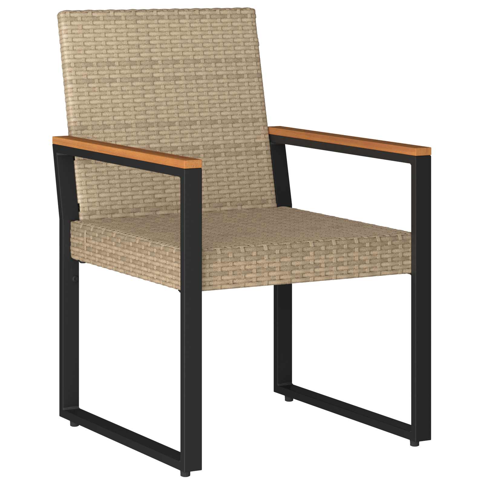 Gartenmöbel Set 4 pcs Beige und Cremeweiß Poly-Rattan