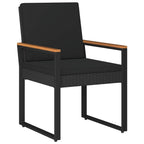Gartenmöbel Set mit Kissen 3 pcs Schwarz Poly-Rattan