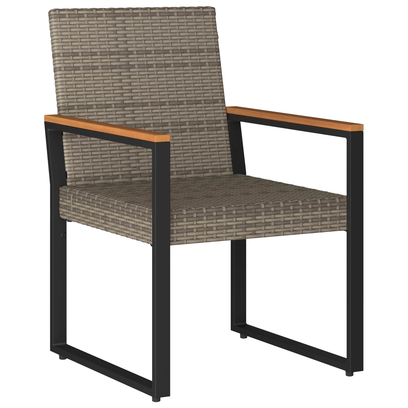 Gartenmöbel Set 3 pcs Grau und Dunkelgrau Poly-Rattan