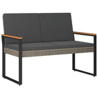 Bank Outdoor Grau und Dunkelgrau 107 x 61 x 80 cm Poly-Rattan