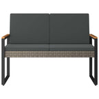 Bank Outdoor Grau und Dunkelgrau 107 x 61 x 80 cm Poly-Rattan