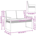 Bank Outdoor Grau und Dunkelgrau 107 x 61 x 80 cm Poly-Rattan