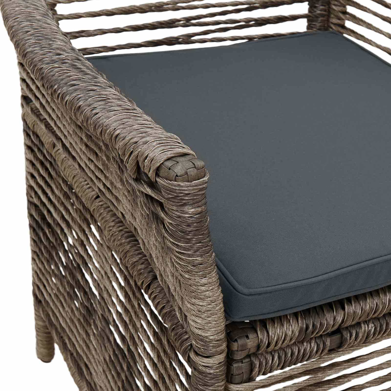 Gartenstuhl mit Kissen 2 pcs Grau und Dunkelgrau Poly-Rattan
