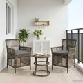 Gartenstuhl mit Kissen 2 pcs Grau und Dunkelgrau Poly-Rattan
