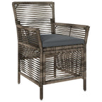 Gartenstuhl mit Kissen 2 pcs Grau und Dunkelgrau Poly-Rattan