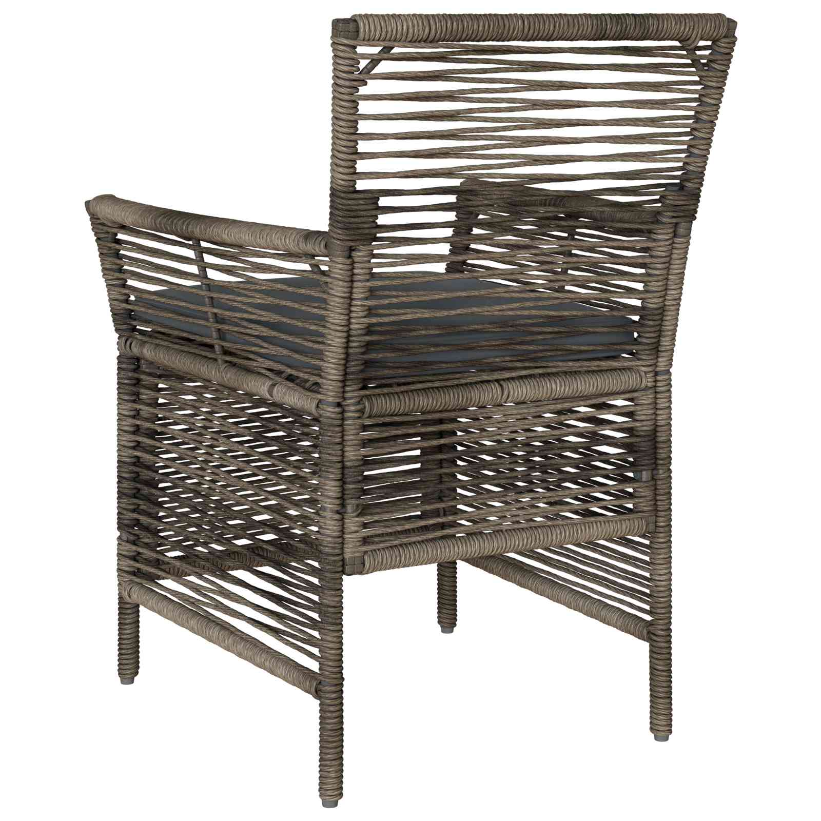 Gartenstuhl mit Kissen 2 pcs Grau und Dunkelgrau Poly-Rattan