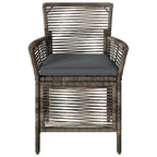 Gartenstuhl mit Kissen 2 pcs Grau und Dunkelgrau Poly-Rattan