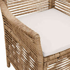 Gartenstuhl mit Kissen 2 pcs Beige und Creme Poly-Rattan