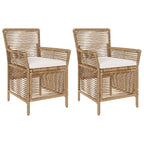 Gartenstuhl mit Kissen 2 pcs Beige und Creme Poly-Rattan