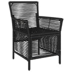Gartenstuhl mit Kissen 4 pcs Schwarz und Creme Poly-Rattan