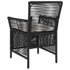 Gartenstuhl mit Kissen 4 pcs Schwarz und Creme Poly-Rattan