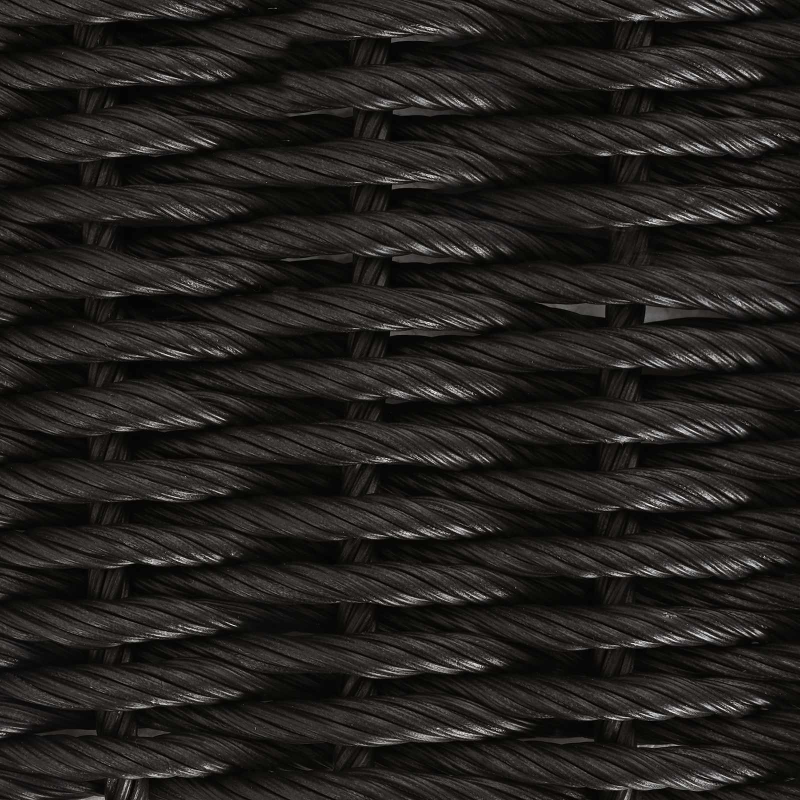 Gartenstuhl mit Kissen 4 pcs Schwarz und Creme Poly-Rattan
