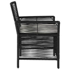 Gartenstuhl mit Kissen 4 pcs Schwarz und Creme Poly-Rattan