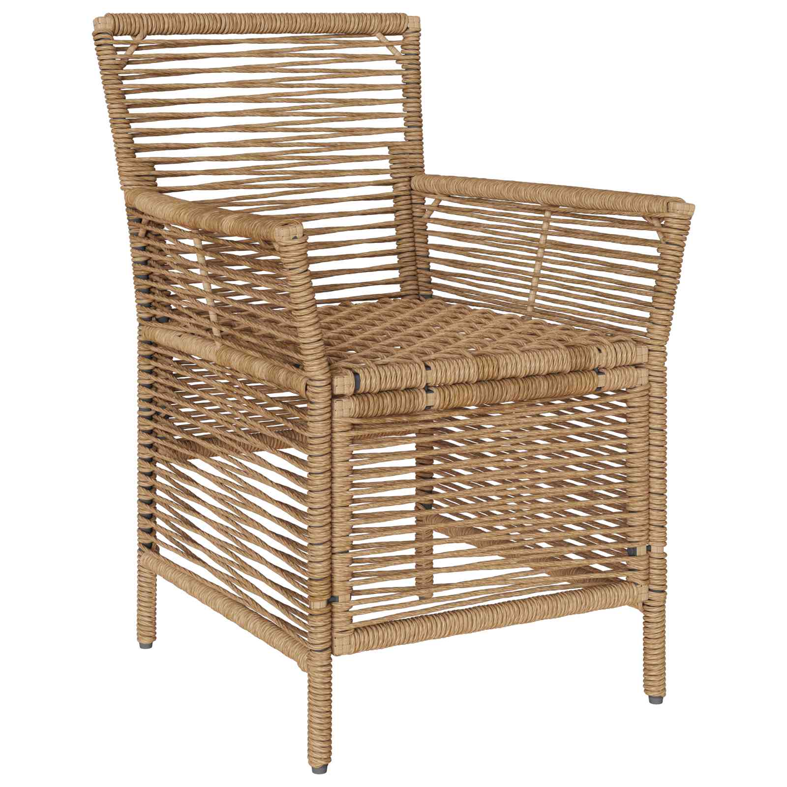 Gartenstuhl mit Kissen 4 pcs Beige und Creme Poly-Rattan