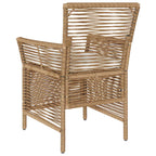 Gartenstuhl mit Kissen 4 pcs Beige und Creme Poly-Rattan