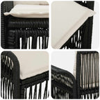 Garten-Sofa 2-Sitzanzahl Schwarz Poly-Rattan