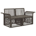 Garten-Sofa 2-Sitzanzahl Grau Poly-Rattan