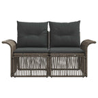 Garten-Sofa 2-Sitzanzahl Grau Poly-Rattan