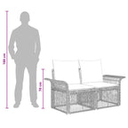 Garten-Sofa 2-Sitzanzahl Grau Poly-Rattan
