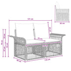 Garten-Sofa 2-Sitzanzahl Beige Poly-Rattan