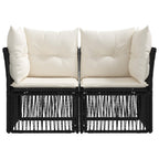 Garten-Sofa 2-Sitzanzahl Schwarz Poly-Rattan