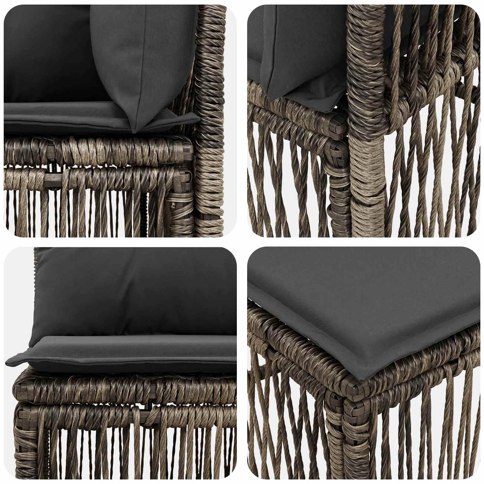Garten-Sofa 2-Sitzanzahl Grau Poly-Rattan