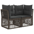 Garten-Sofa 2-Sitzanzahl Grau Poly-Rattan