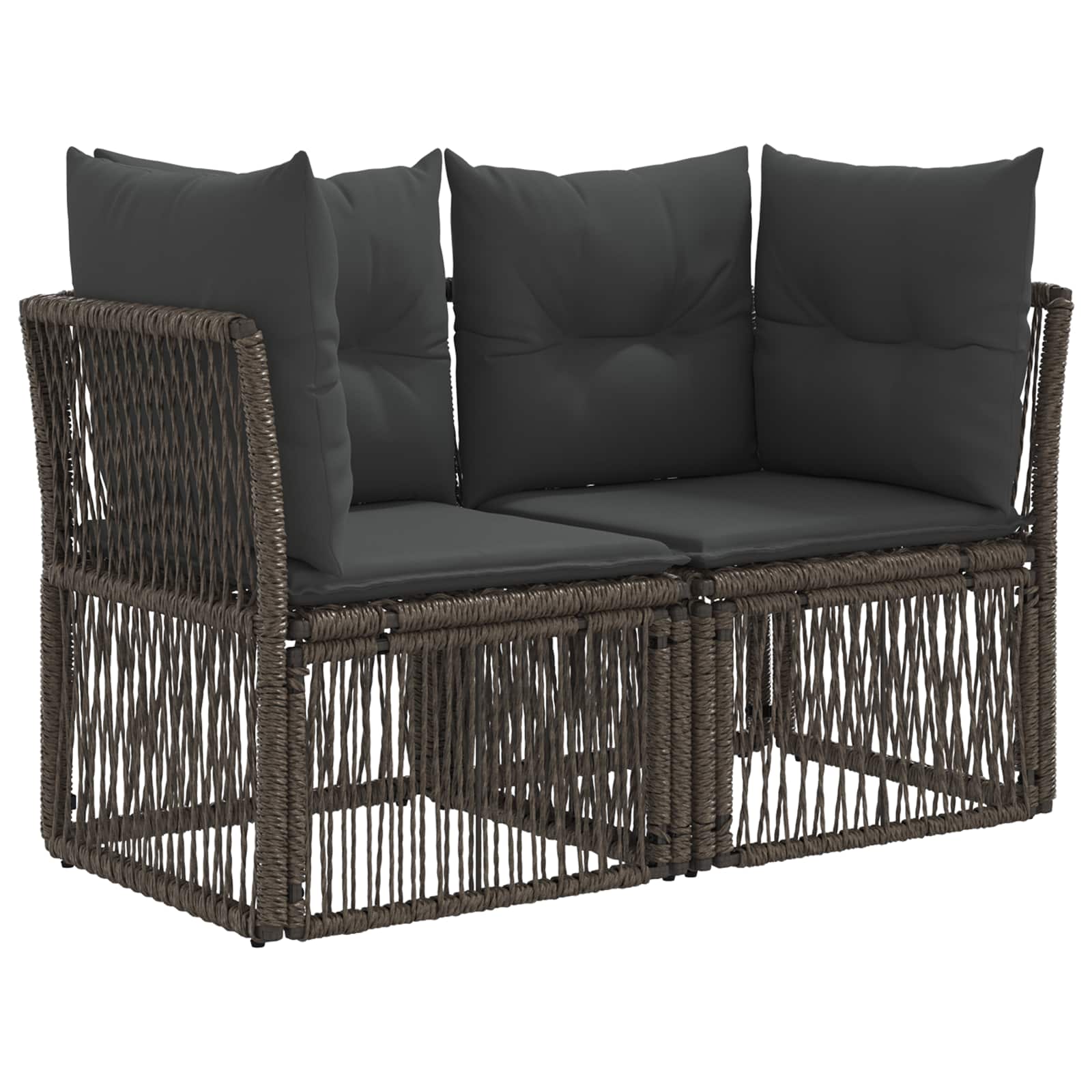 Garten-Sofa 2-Sitzanzahl Grau Poly-Rattan