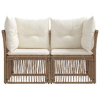 Garten-Sofa 2-Sitzanzahl Beige Poly-Rattan
