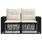 Garten-Sofa 2-Sitzanzahl Schwarz Poly-Rattan
