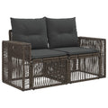 Garten-Sofa 2-Sitzanzahl Grau Poly-Rattan