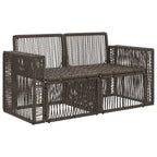 Garten-Sofa 2-Sitzanzahl Grau Poly-Rattan