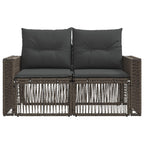 Garten-Sofa 2-Sitzanzahl Grau Poly-Rattan